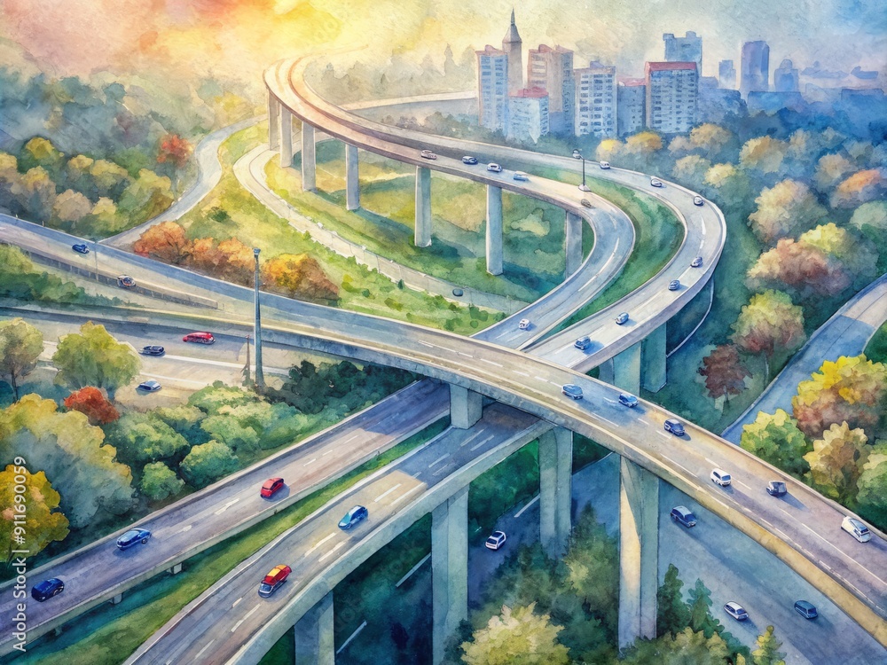 bird-s-eye-view-of-a-complex-multilevel-bridge-highway-road-interchange