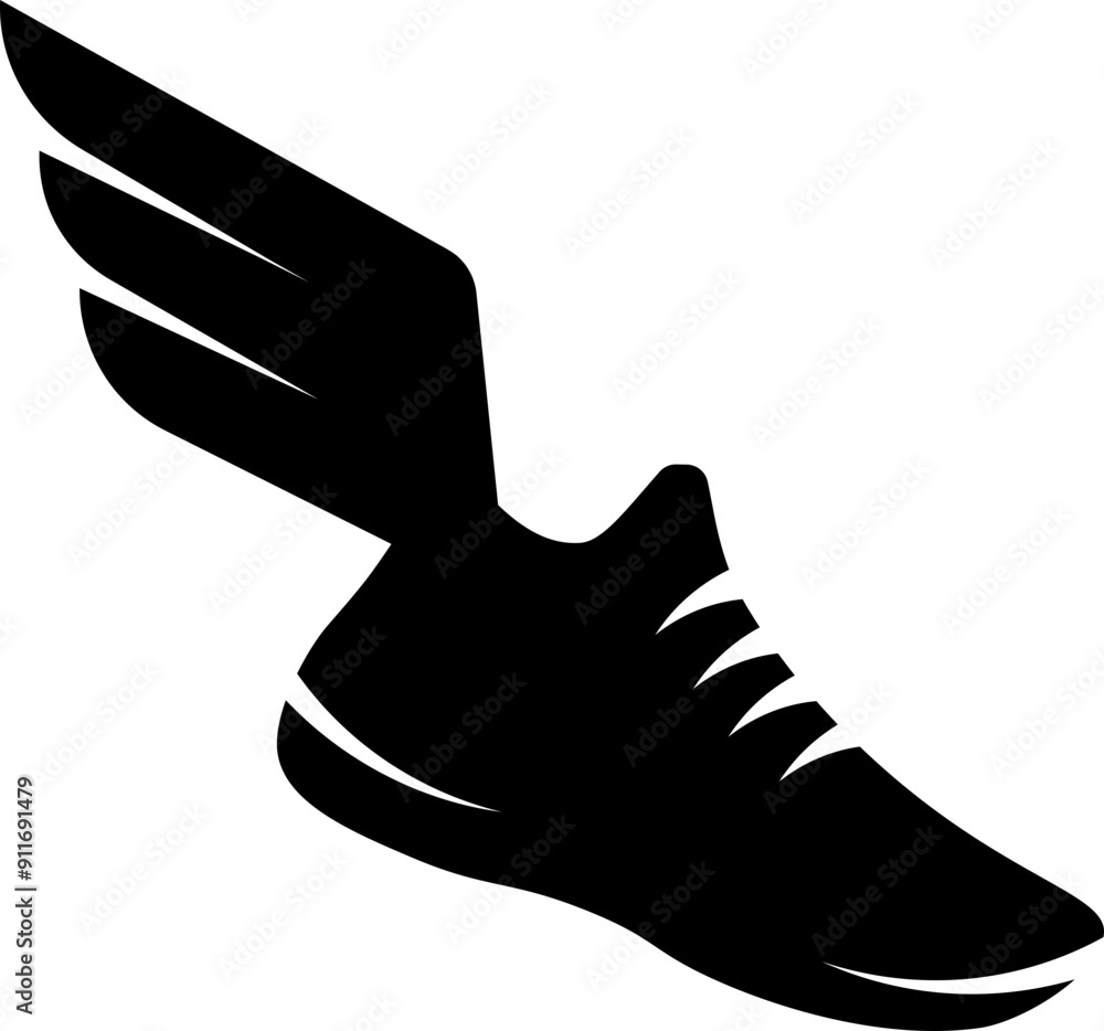 Running icon. Running shoes. Silhouette symbol. Running icon. Running shoes. Silhouette symbol.