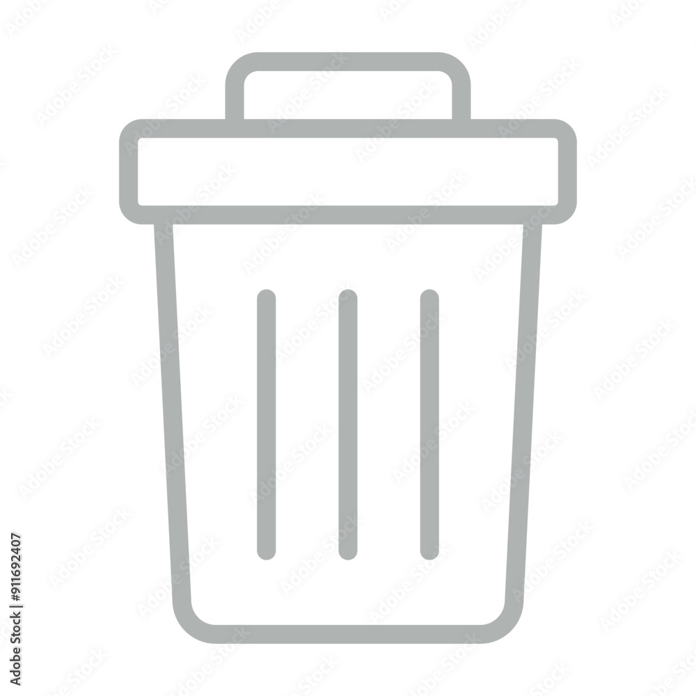 Garbage Vector Line Grey Icon Design Garbage Vector Line Grey Icon Design