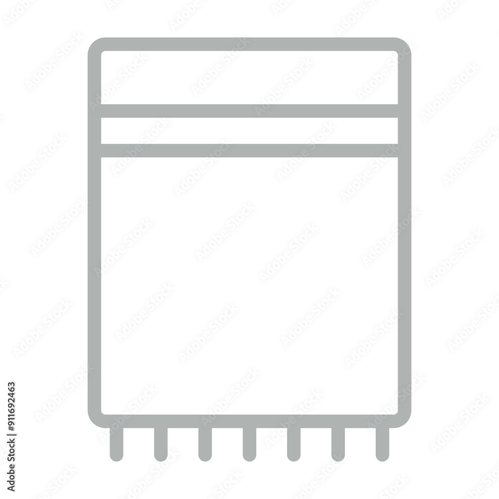Towels Vector Line Grey Icon Design Towels Vector Line Grey Icon Design