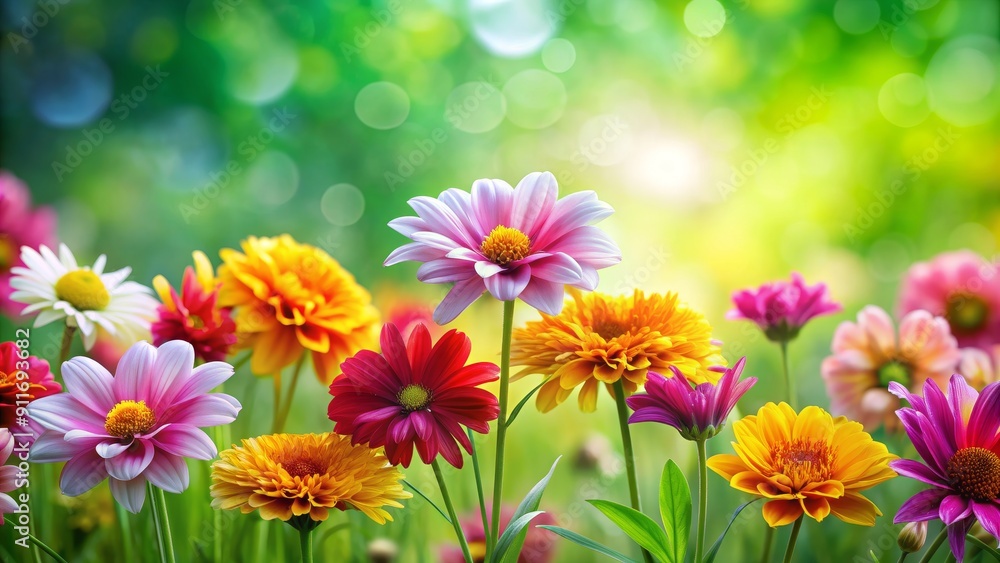 Vibrant Spring Flower Bouquet in a Green Meadow, Digital Art, Colorful Bloom, Close-up, Nature , flower, spring Vibrant Spring Flower Bouquet in a Green Meadow, Digital Art, Colorful Bloom, Close-up, Nature , flower, spring