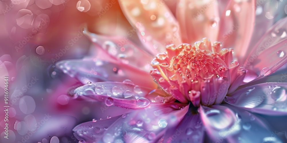 A flower with water droplets on it A flower with water droplets on it