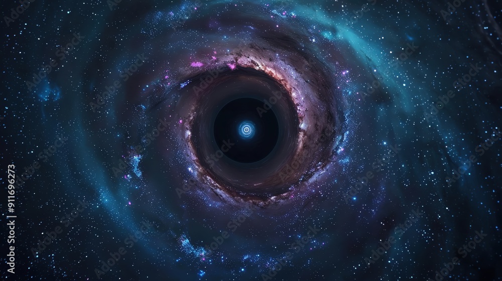 Black hole at the center of a galaxy, cosmic core, space phenomena Black hole at the center of a galaxy, cosmic core, space phenomena