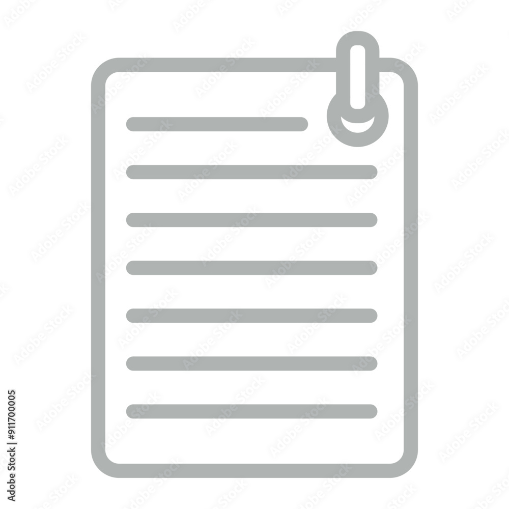 Paper Note Vector Line Grey Icon Design Paper Note Vector Line Grey Icon Design