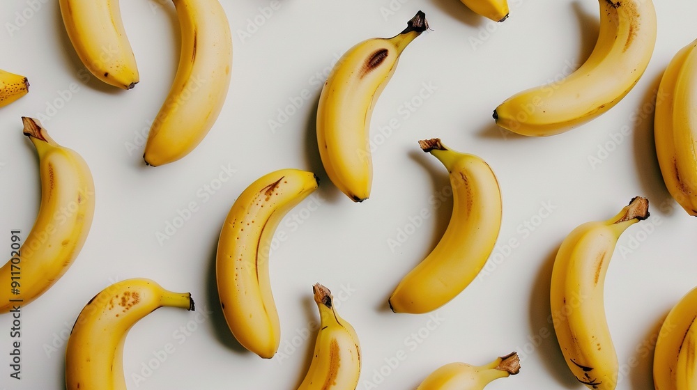 Ripe Bananas on White Surface Ripe Bananas on White Surface
