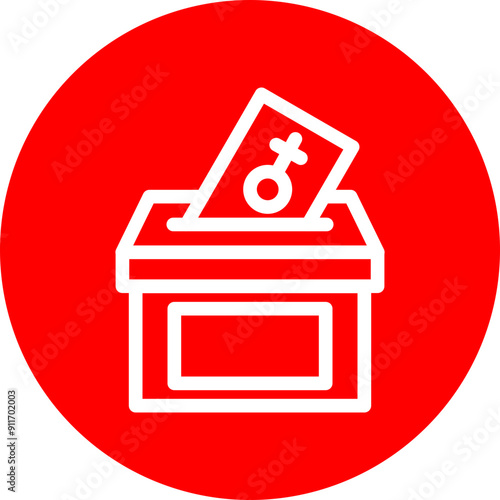 Voter Rights Vector Line White Circle Red
