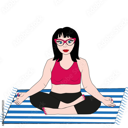 Mujer haciendo yoga.