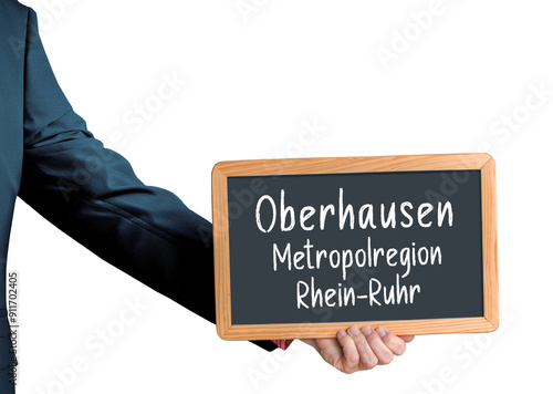 Oberhausen, Metropolregion Rhein-Ruhr, Kreidetafel, freigestellt, photo