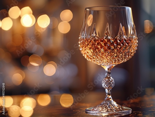 Wallpaper Mural Elegant Glass of Amber Liquor with Bokeh Lights Torontodigital.ca