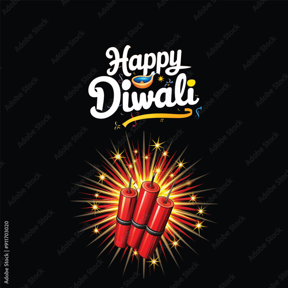 Obraz premium Happy Diwali post design 