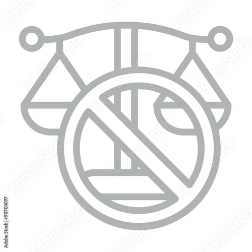 illegal Vector Line Grey Icon Design