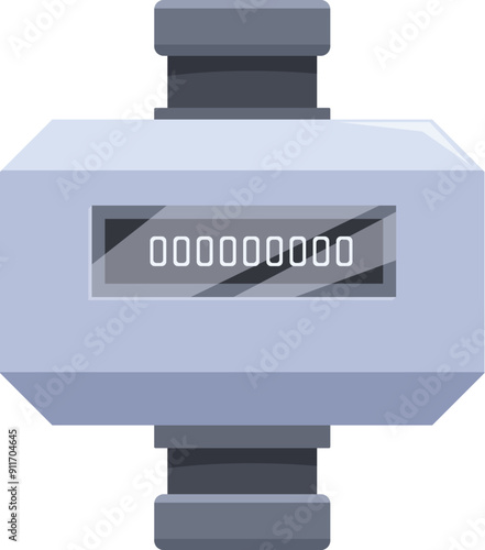 Water meter icon cartoon showing zero consumption of water resources