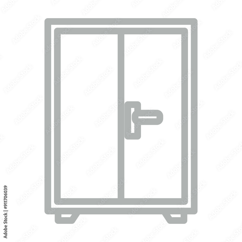 Almirah Vector Line Grey Icon Design Almirah Vector Line Grey Icon Design