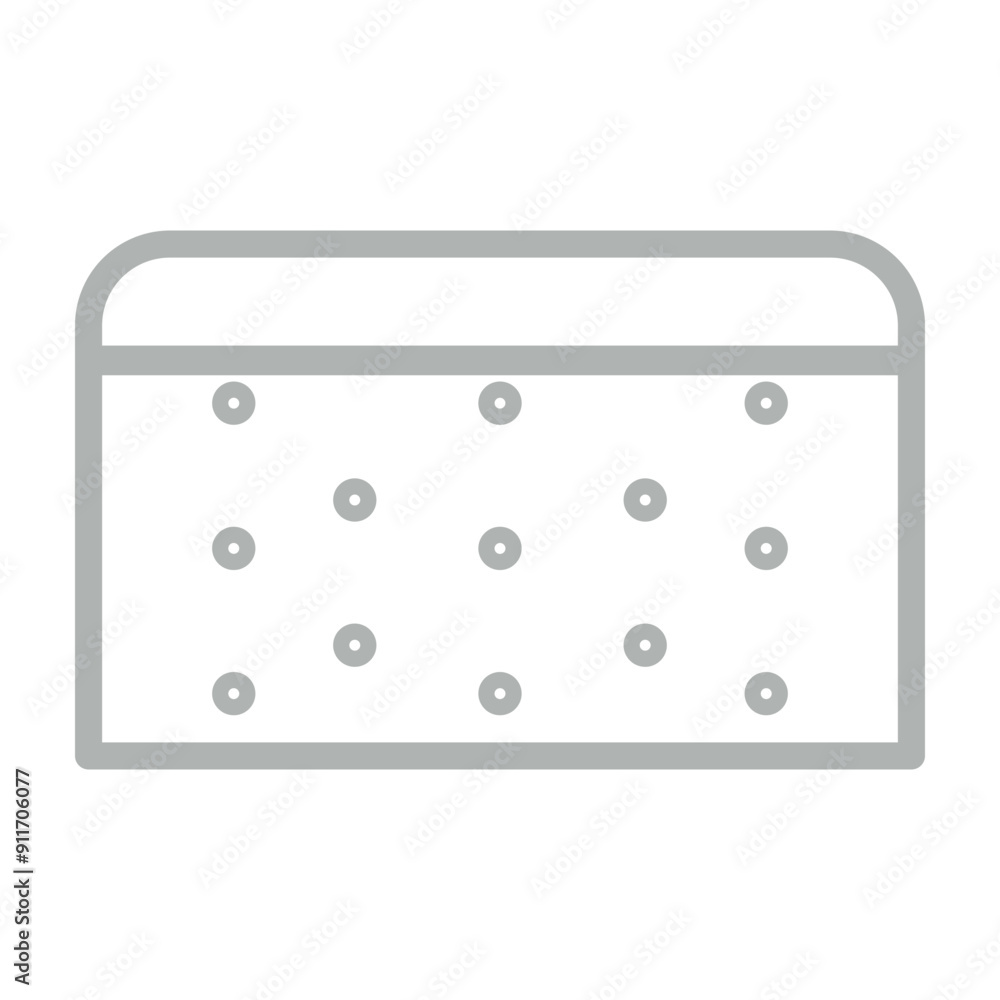 Storge Bench Vector Line Grey Icon Design Storge Bench Vector Line Grey Icon Design