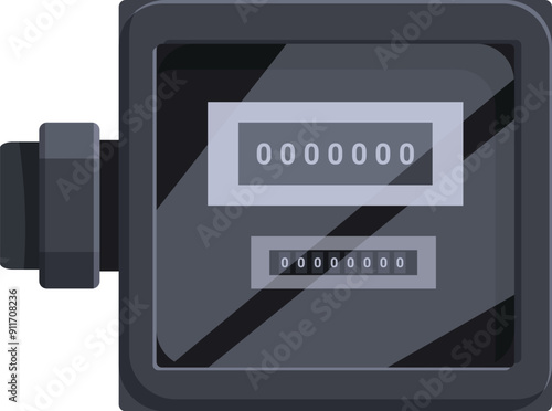 Electric meter is tracking energy usage, with its digital display showing a numerical reading
