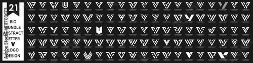 collection abstract letter V logo design. modern logotype V design with white color. vector illustration