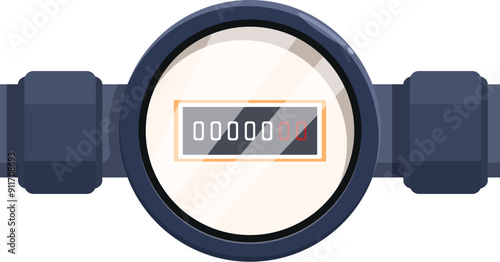 Water meter is showing water consumption in cubic meters