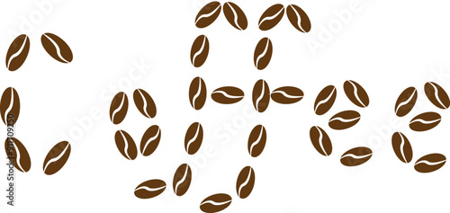 International Coffee Day, Coffee Day 1st October, the world coffee is written with coffee beans isolated with white background