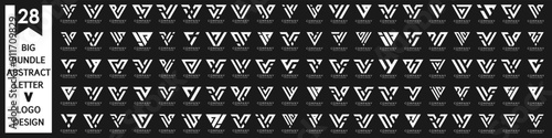 collection abstract letter V logo design. modern logotype V design with white color. vector illustration