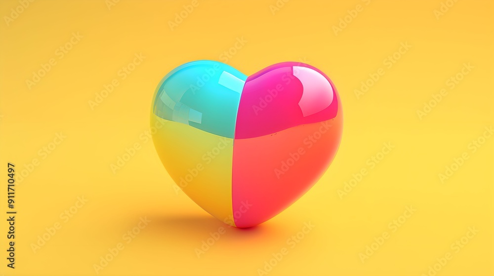 serce, żółty, pastelowy, styl cartoonowy, proste formy, ilustracja 3D, minimalistyczny, wysokiej jakości, flat lay, projektowanie, wektor, kolorowy, elegancki, tło, miłość serce, żółty, pastelowy, styl cartoonowy, proste formy, ilustracja 3D, minimalistyczny, wysokiej jakości, flat lay, projektowanie, wektor, kolorowy, elegancki, tło, miłość