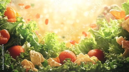 Salad on a vibrant background photo