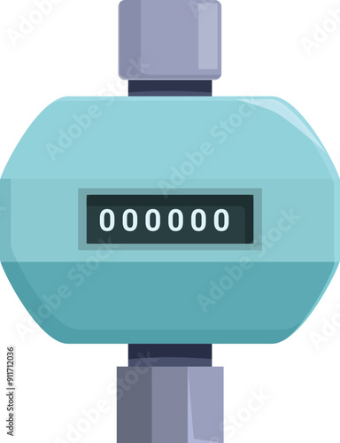 Water meter is showing water consumption in cubic meters