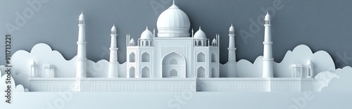 White Papercut Taj Mahal photo