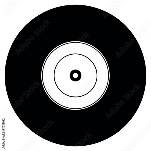 Simple vinyl record isolated icon. Vector illustration