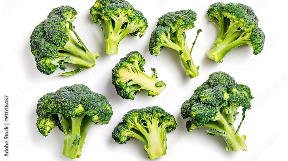 Broccoli circle on white background Broccoli circle on white background