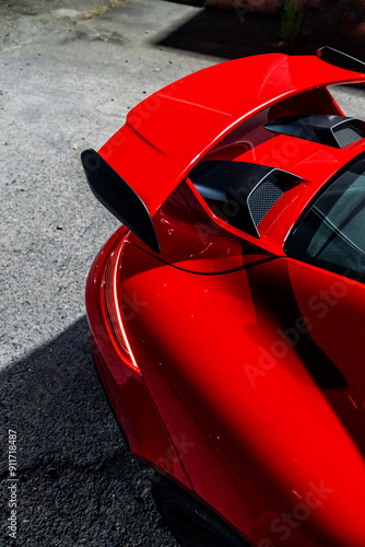 Rear spoiler on a car