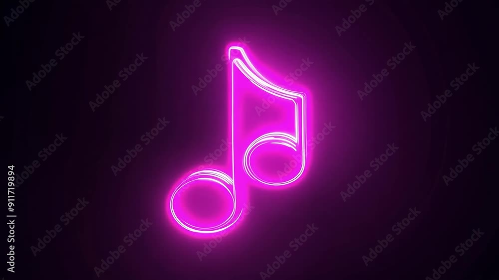 3D Animation of Neon Music Note Icon Glowing in the Dark - symbol, glow, bright, electric, light
3D Animation of Neon Music Note Icon Glowing in the Dark - symbol, glow, bright, electric, light