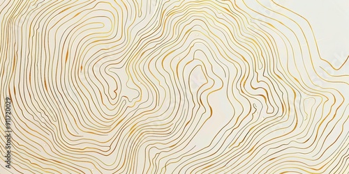 Abstract golden waves on white background.