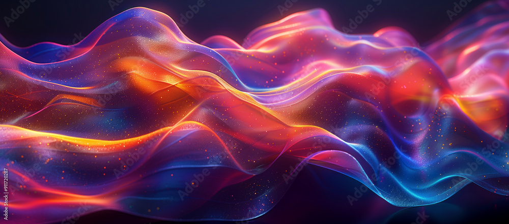Des vagues de fumée bleue tourbillonnent dans un tourbillon lumineux, créant un contraste énergique entre le noir profond et les éclats de couleur, une illustration fluide et fractale. Des vagues de fumée bleue tourbillonnent dans un tourbillon lumineux, créant un contraste énergique entre le noir profond et les éclats de couleur, une illustration fluide et fractale.