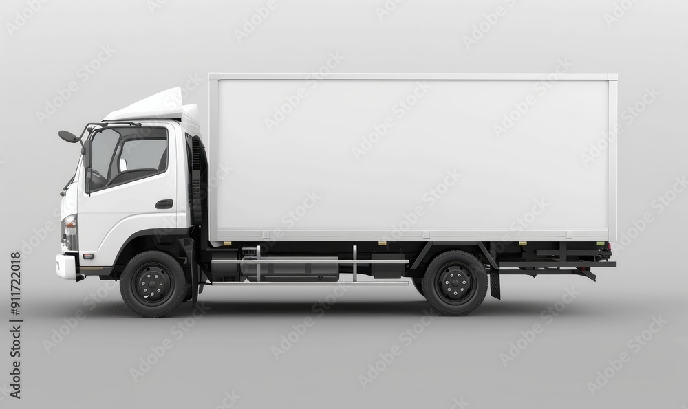Delivery truck billboard mockup, transparent design Delivery truck billboard mockup, transparent design