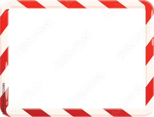 Red and white striped candy cane border forming a rectangle, perfect for festive designs