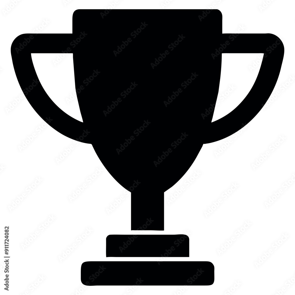 Black silhouette of a trophy isolated icon. Vector illustration Black silhouette of a trophy isolated icon. Vector illustration