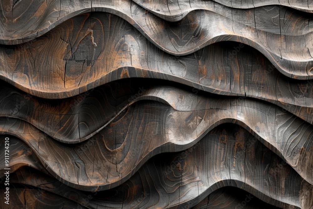 Seamless pattern with carved wood wavy textures Seamless pattern with carved wood wavy textures