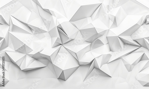 Light High Tech Surface with Triangular Pyramids. White, Polygonal