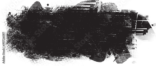 Glitch distorted grange shape . Noise grungy logo . Trendy defect error shapes . Glitched frame .Grunge textured . Distressed effect .Vector shapes