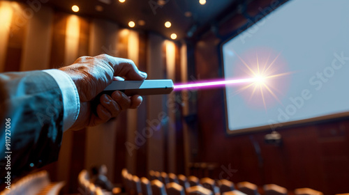 Captivating Presentation: Speaker Engaging Audience with Laser Pointer