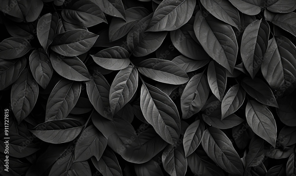 Monochromatic Black leaves. Garden botany dark leaves backdrop Monochromatic Black leaves. Garden botany dark leaves backdrop