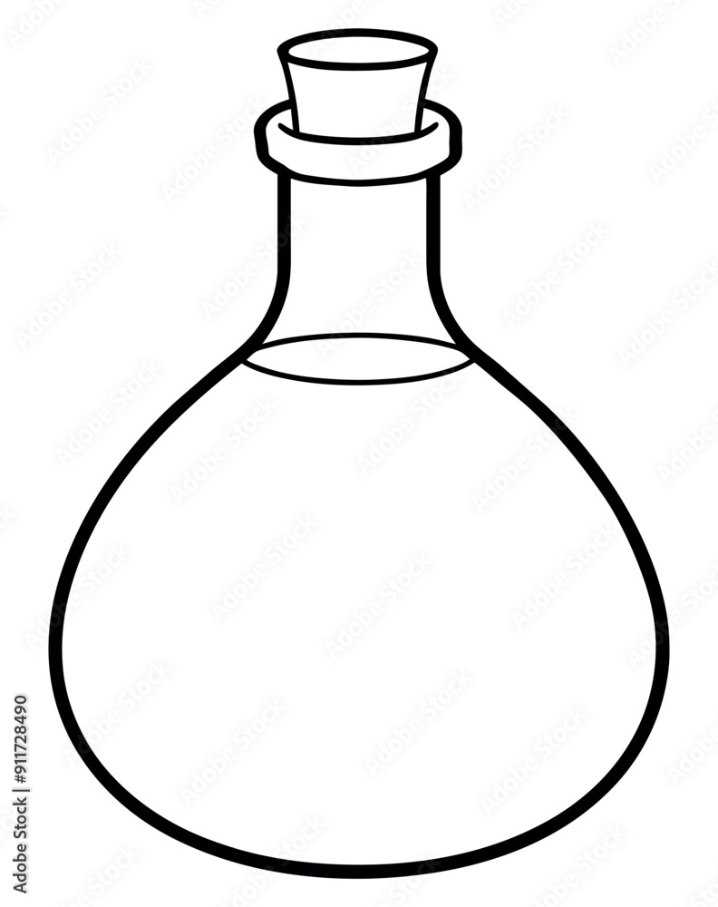 Black laboratory flask isolated icon. Vector illustration Black laboratory flask isolated icon. Vector illustration