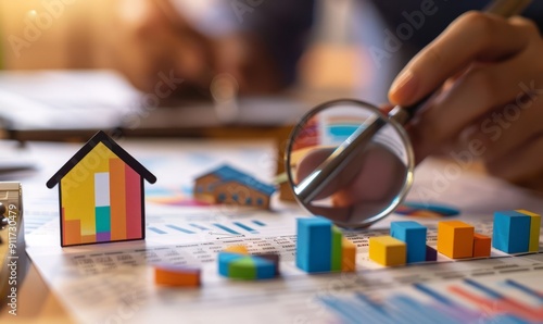 Real estate agent researching property values for market analysis and listings. Concept Real Estate Market Analysis, Property Valuation Research, Listing Preparation, Comparative Market Data