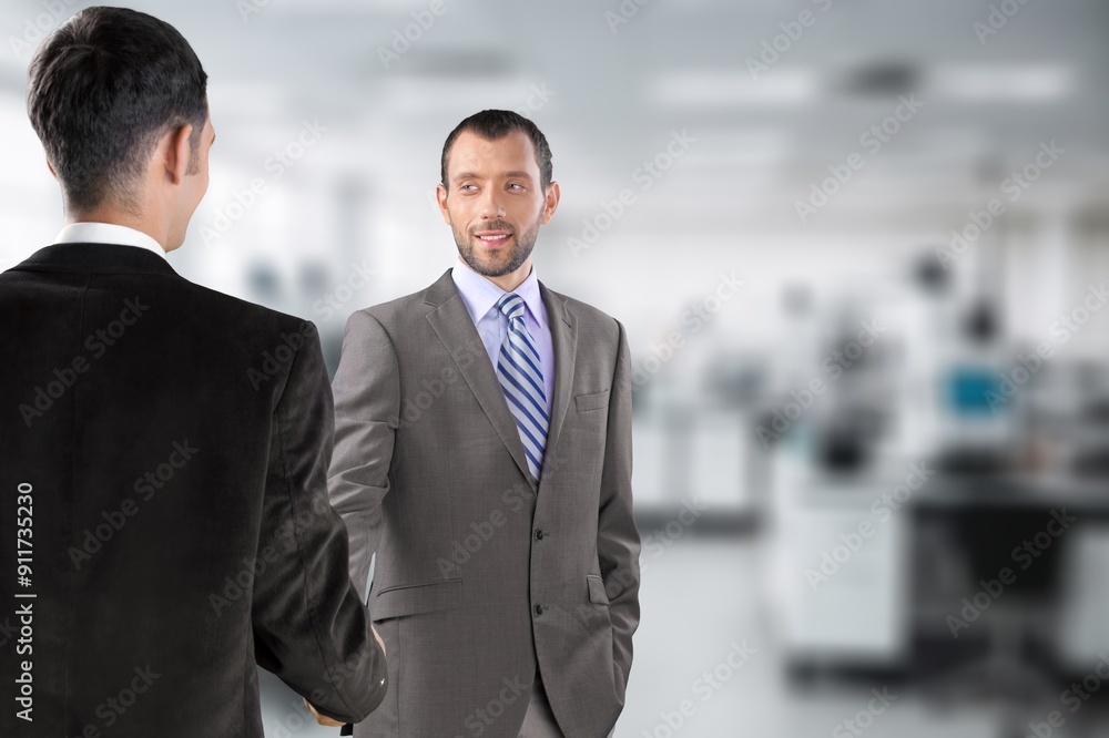 Young business people shaking hands in office, Young business people shaking hands in office,