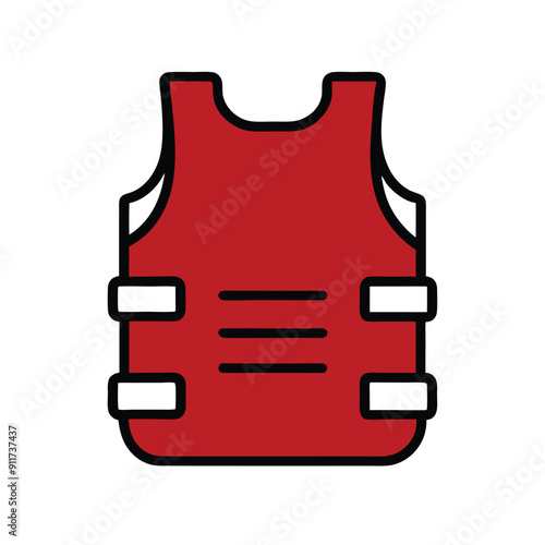 a Bullet-proof vest flak jacket vector art illustration