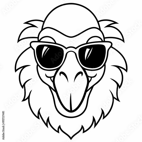  Vulture Face Sunglasses on White Background