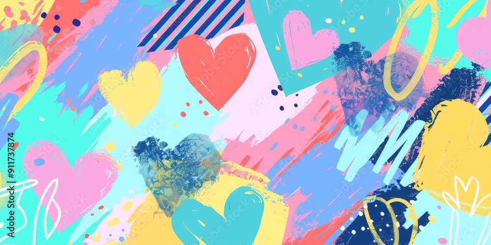 Abstract colorful heart pattern background. Abstract colorful heart pattern background.