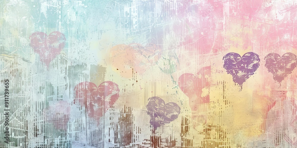 Abstract heart shapes on textured background. Abstract heart shapes on textured background.