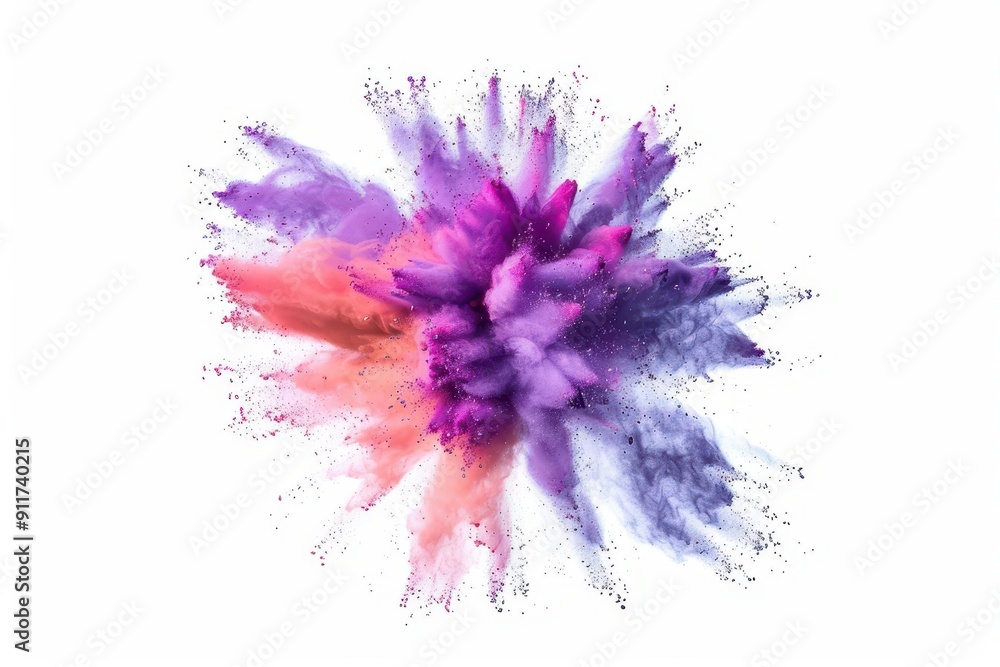 explosive burst of vibrant colored powder against a stark white background freezeframe capture of particles midair creating abstract patterns and textures highspeed photography effect explosive burst of vibrant colored powder against a stark white background freezeframe capture of particles midair creating abstract patterns and textures highspeed photography effect
