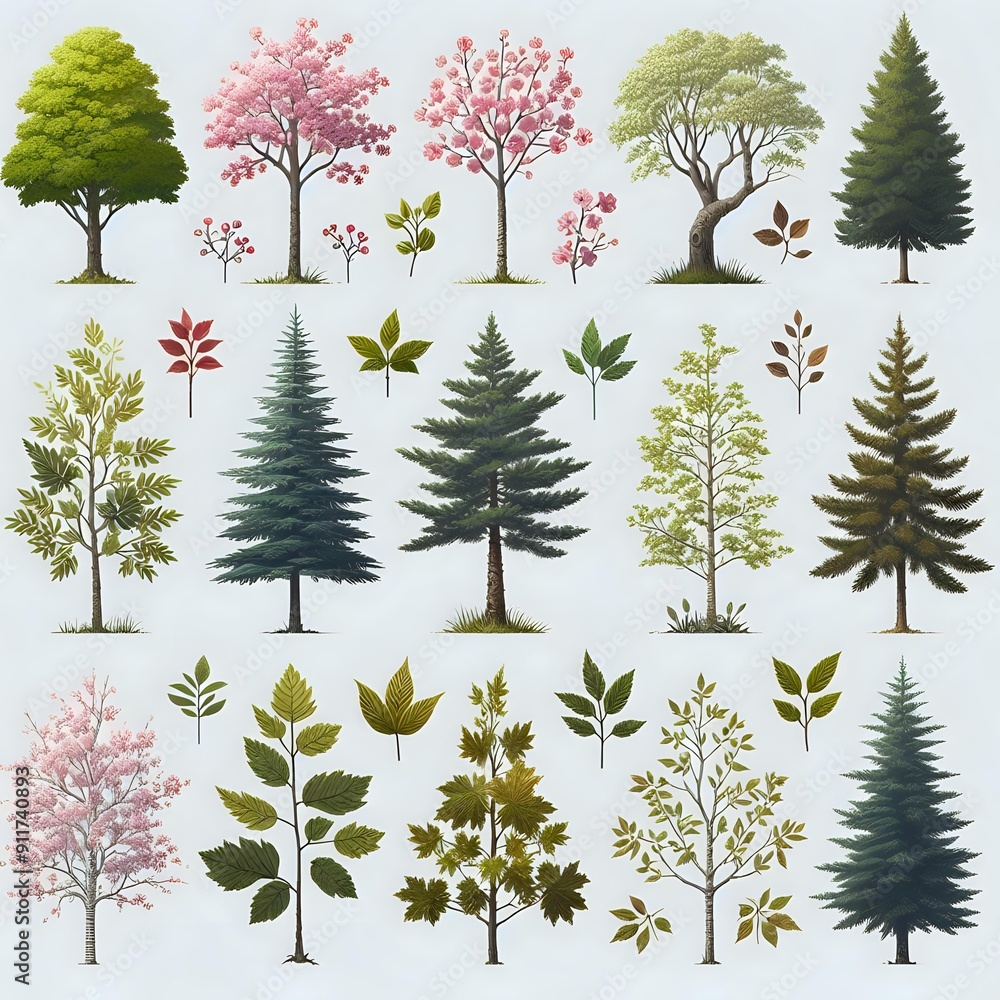 Fototapeta premium collection of trees